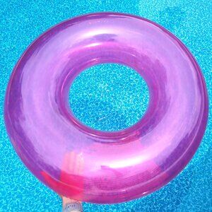 Intex 30" Transparent Hot Pink Inflatable Swim Tube / Pool Ring / Float - GUC